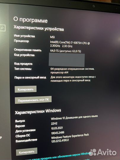 MSI GE66 raider 10SF-416RU