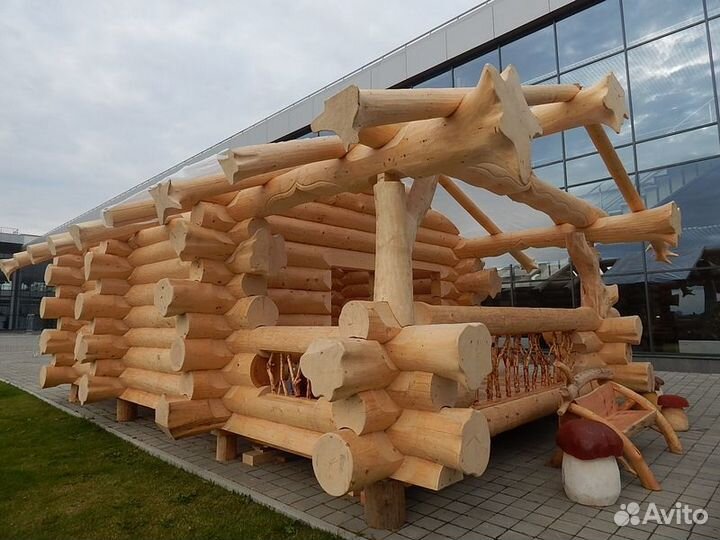 Дикий сруб ручная работа