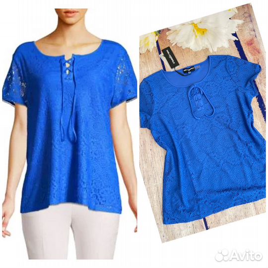 Кружевной синий топ от маэстро Karl Lagerfeld S/M