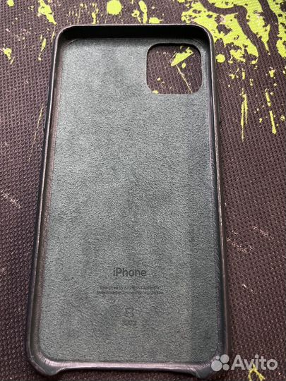 Кожаный чехол на iPhone 11 pro max green