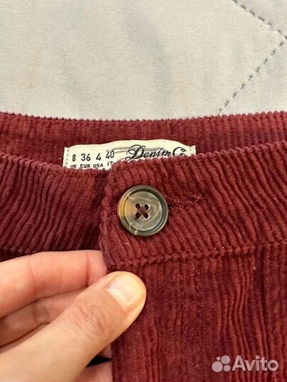 Юбка вельветовая женская бордовая 42