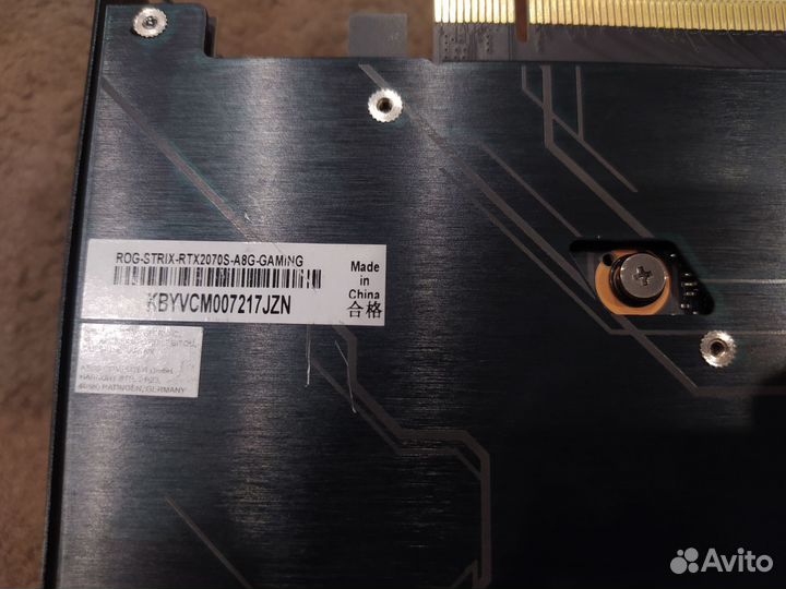 Видеокарта asus ROG strix rtx 2070 super 8G gaming