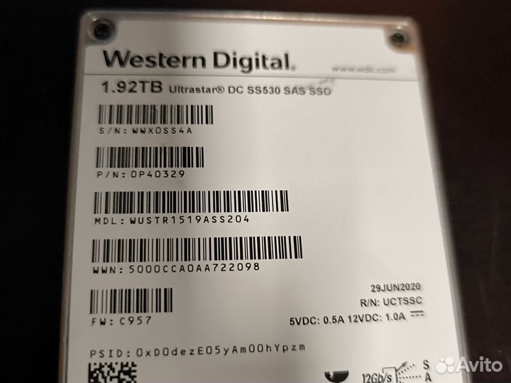 Ssd WD Ultrastar wustr1519ass204 1.92tb