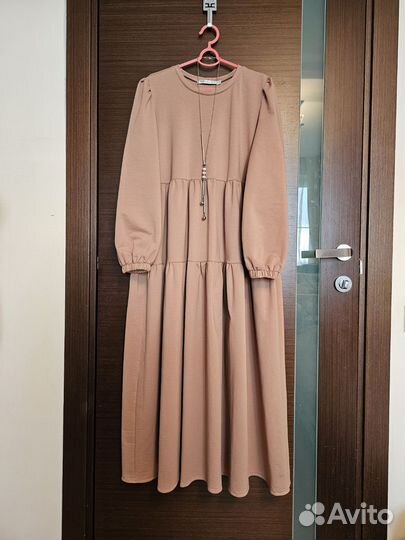 Платье длинное в стиле бохо, ярусы