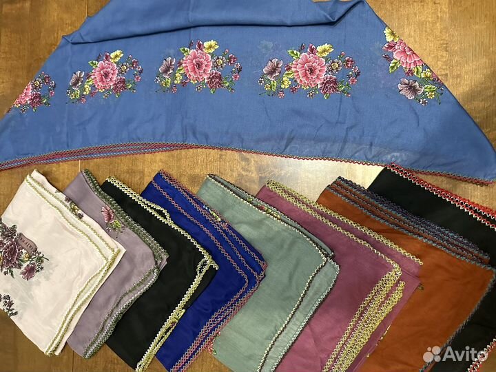 Платки хб с шелковой вышивкой