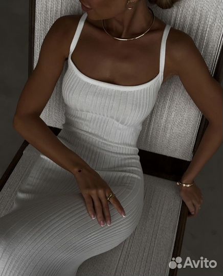 Платье миди на лямках XS-M