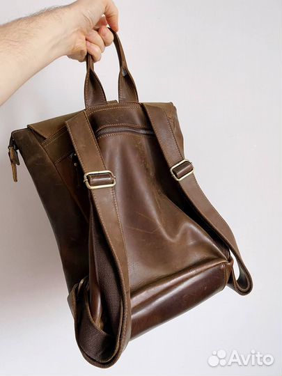 Мужской деловой рюкзак толстая кожа