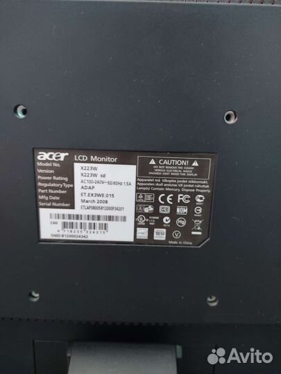 Монитор Acer x223w 22