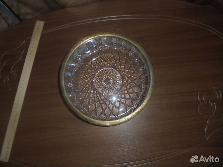 Ваза. Хрусталь с серебром. 875 пр. Диаметр 22 см