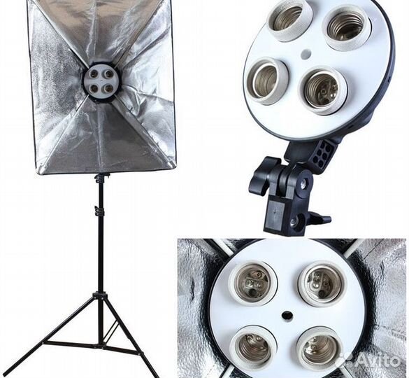 Софтбокс + 4 профессиональные лампы