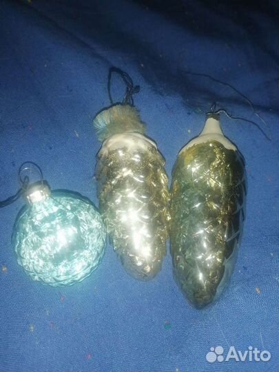 Мишура. Гирлянды. Елочные игрушки СССР 4 шт