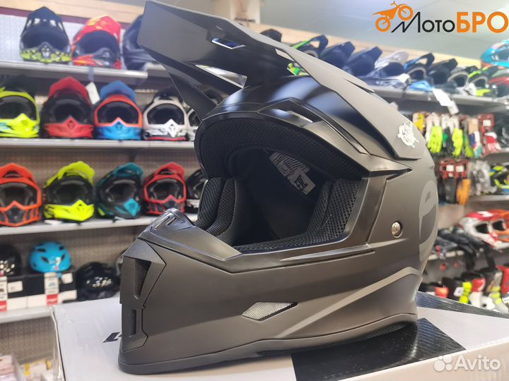 Шлем детский кроссовый Sparx, черно-серый