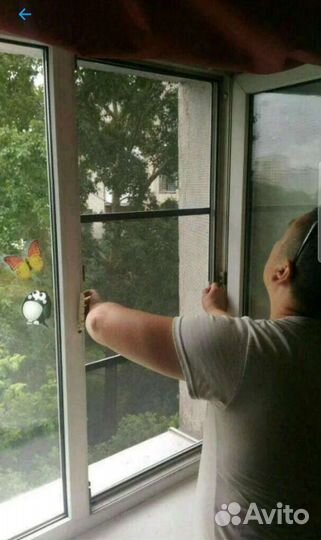 Москитные сетки антикошка антипыль. Ремонт окон