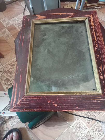 Рамка от иконы старинная дерево с родным стеклом