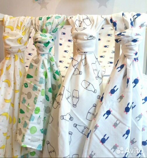 Пелёнки муслиновые, поплин, бязь Новые