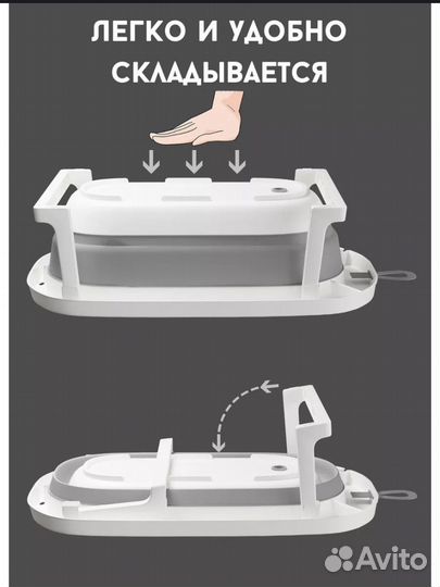Ванночка для купания складная с термометром