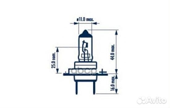Лампа narva галогеновая H7 PX26D 70W 48729 Narva