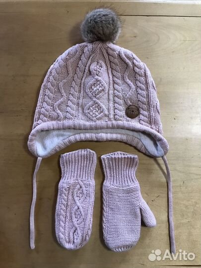 Комплект h&m 92 шапка и варежки