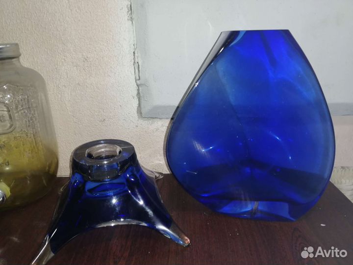 Ваза конфетница цветное стекло