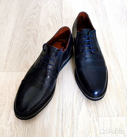 Туфли мужские на шнурках темно- синий
