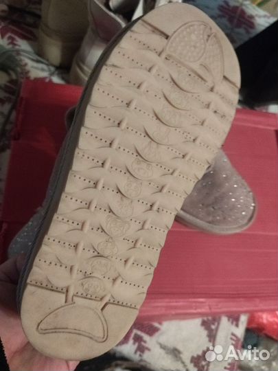 Сапожки замшевые со стразами, 35 размер