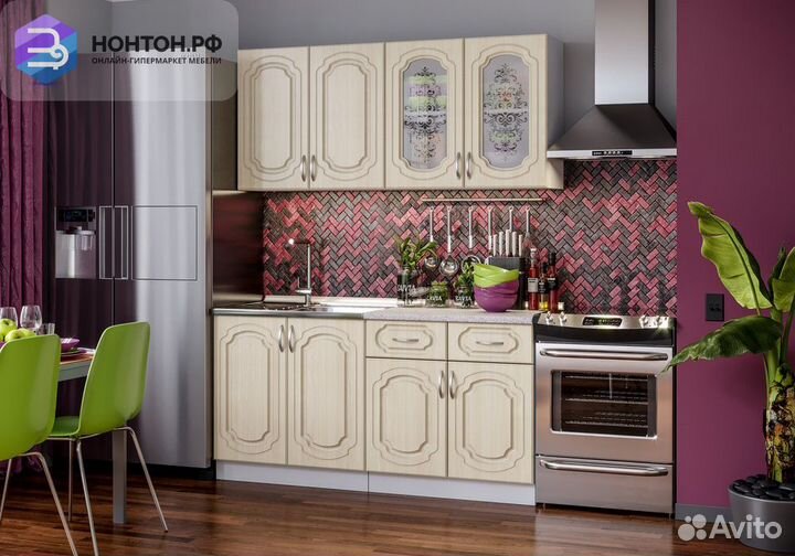 Кухня Классика Люкс 1.6 м клен светлый матовый