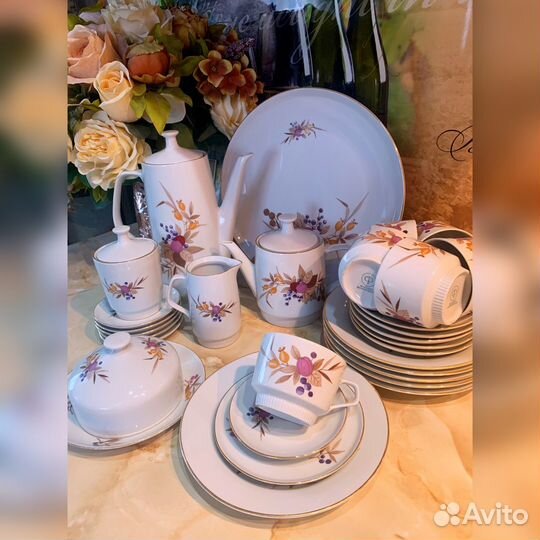 Чайный сервиз ГДР,30предметов, винтаж