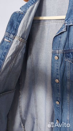 Длинная джинсовая куртка de facto, как плащ (S)