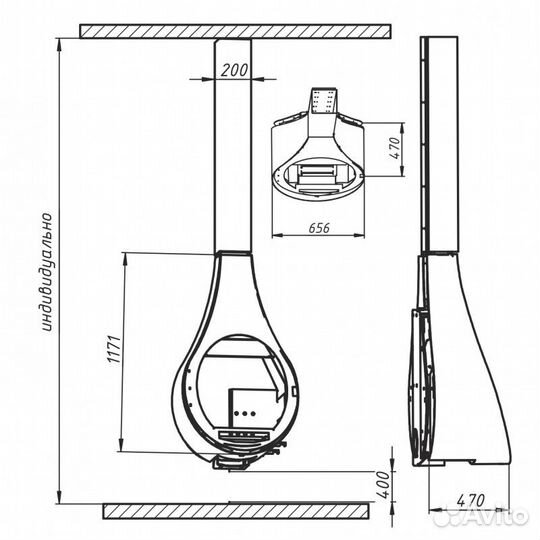 Камин в стиле Hi-Tech 41 Narni