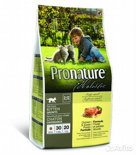 Корм Pronature holistic для котят: Курица со сладк