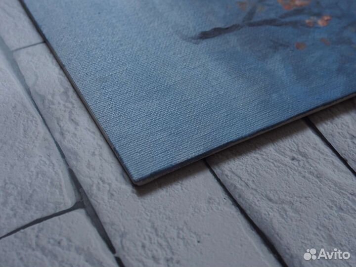 Картина маслом зимний пейзаж Морозное утро