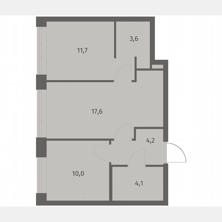 2-к. квартира, 51,2 м², 3/11 эт.