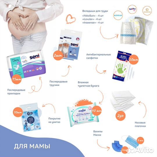 Прозрачная сумка в роддом + 21 предмет. Standard