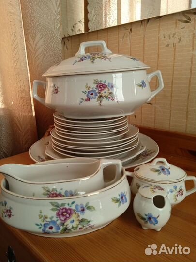 Суповой набор СССР Дулево 1954г фарфор