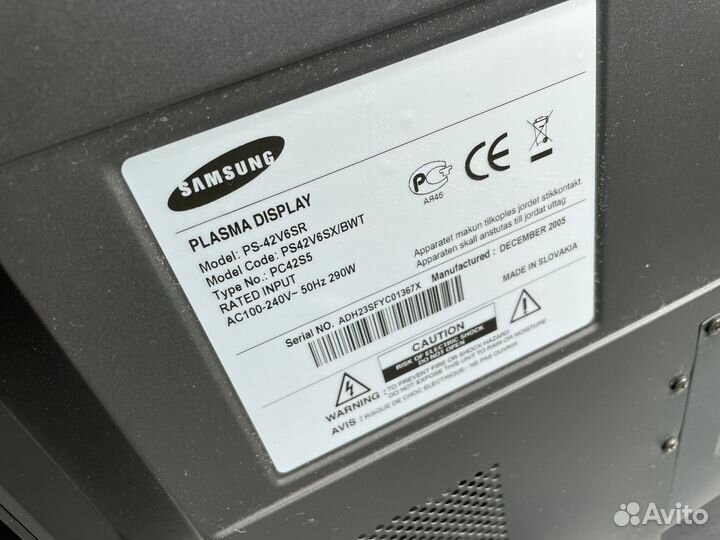 Телевизор samsung ps-42v6sr