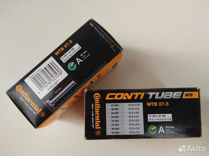 2шт Велокамеры Continental MTB 27.5