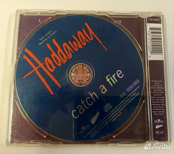 Haddaway Catch A Fire CD single 1995 house