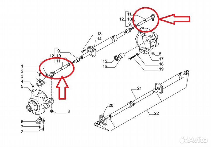 Наконечник рулевой тяги на terex 860 6194011M91