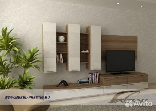 Гостиная 3м Белый глянец/Ясень шимо темный