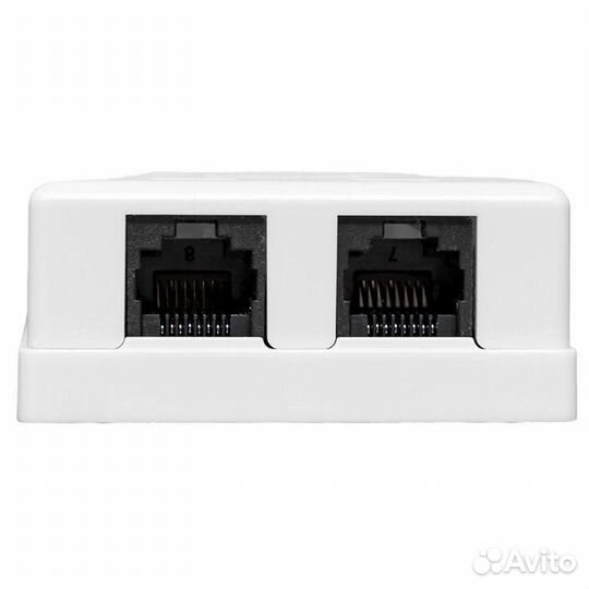 Розетка настенная teracom кат.5E неэкранированная 2 порта RJ-45 Dual IDC бел. EKF TRC-wbox-2RJ45-5eu