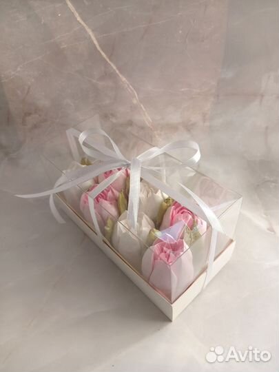 Съедобный букет из зефира в коробке