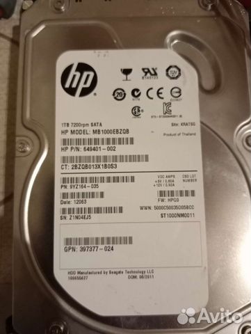 Жесткий диск HP mb1000ebzqb 1Tb sataiii 3,5