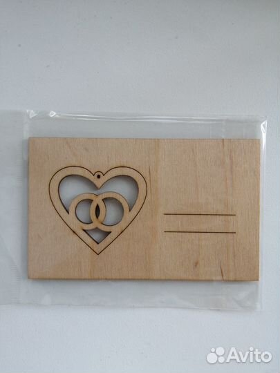 Открытка деревянная для декора и росписи