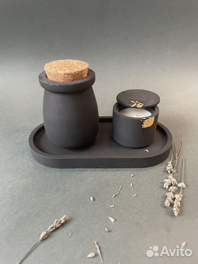Подарочный набор ваза свечи поднос