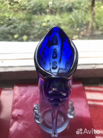 Винтажная ваза Богемия цветное стекло