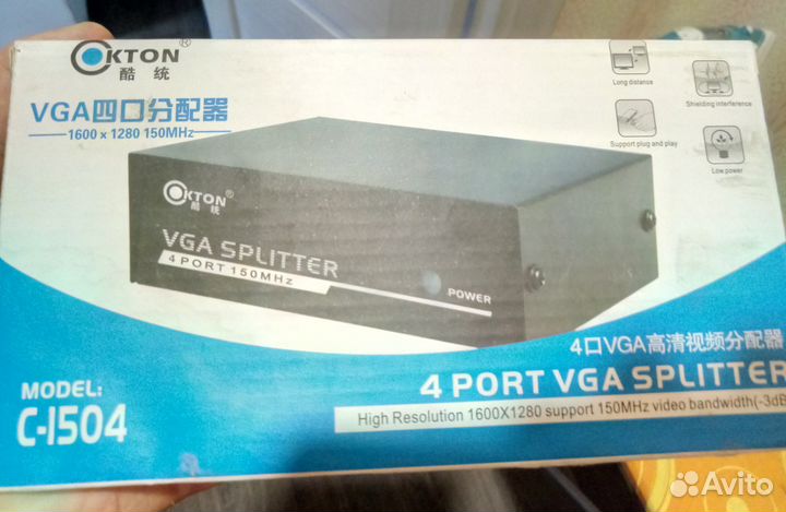 Сплиттер VGA на 4 порта новый