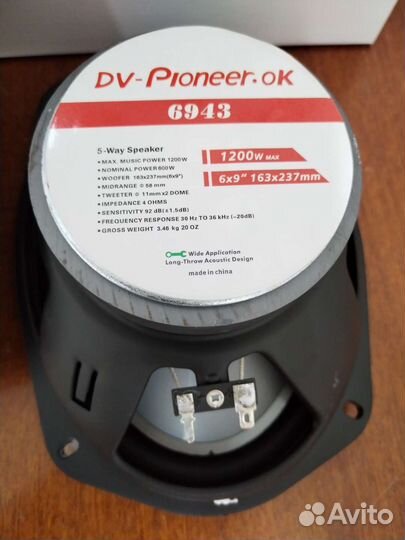 Динамики овалы pioneer, 1200w
