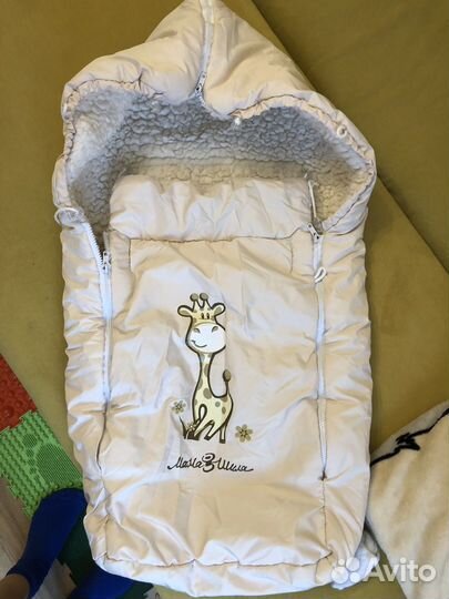 Зимний конверт в коляску на овчине