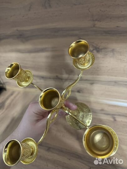 Подсвечник металлический винтажный