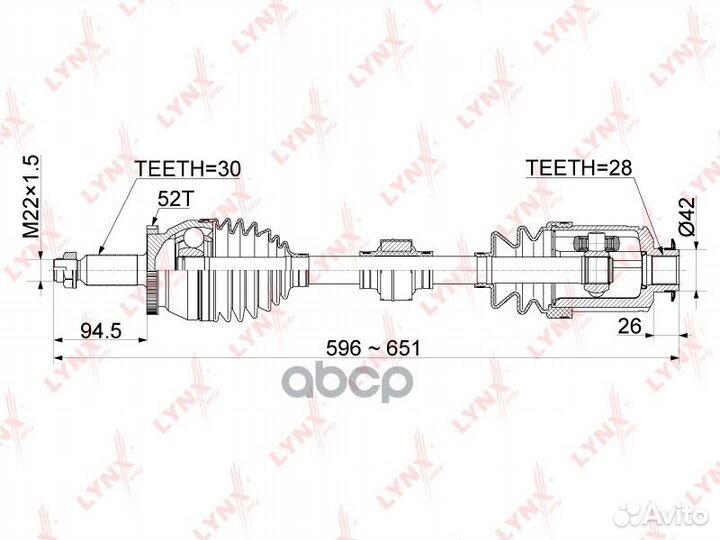 CD1061A вал приводной правый Hyundai Santa Fe